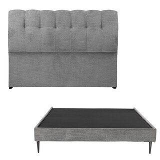 Foto 1 | Cabecera Dicasa Nube Color Storm Grey Queen Size + Base Cama Slim