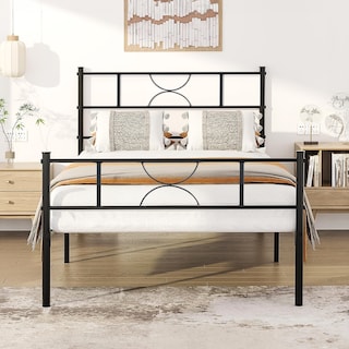 Foto 1 | Cama Individual Metal Cama Base Para Colchon Con Cabecero Y Estribo Estructura De Cama gomyhome