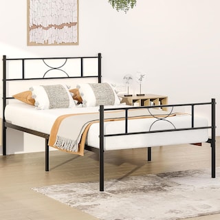 Foto 2 | Cama Individual Metal Cama Base Para Colchon Con Cabecero Y Estribo Estructura De Cama gomyhome