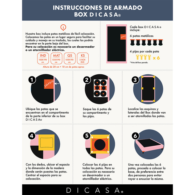 Foto 8 | Box Dicasa Gris Arena Queen Size