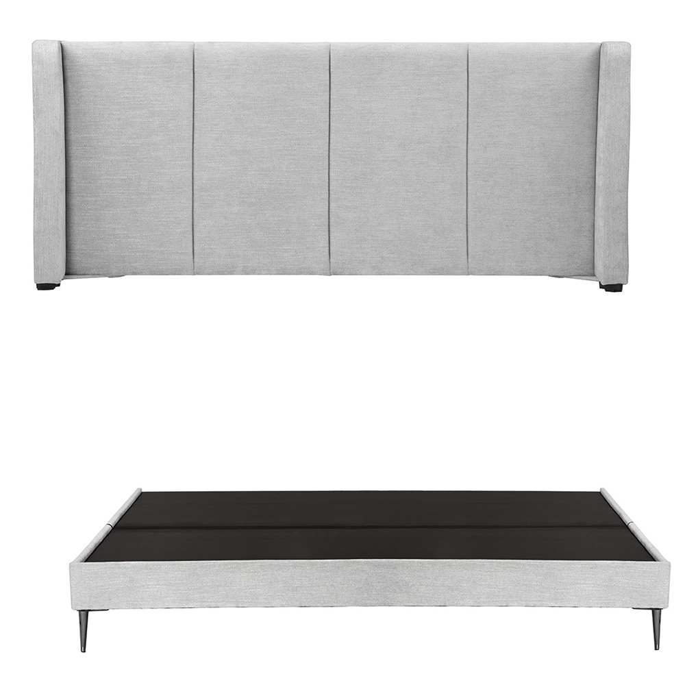 Foto 2 pulgar | Cabecera Dicasa Milan Plata King Size + Base Cama Slim Dicasa Plata