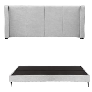 Foto 1 | Cabecera Dicasa Milan Plata King Size + Base Cama Slim Dicasa Plata
