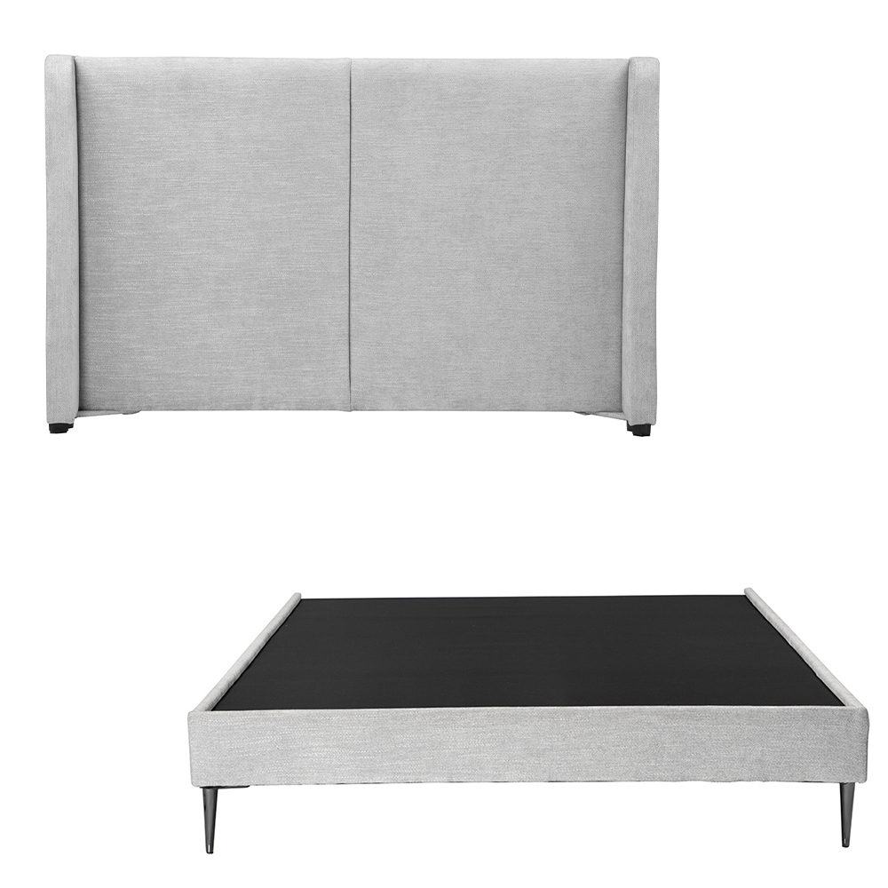 Foto 2 pulgar | Cabecera Dicasa Milan Plata Matrimonial + Base Cama Slim Dicasa Plata
