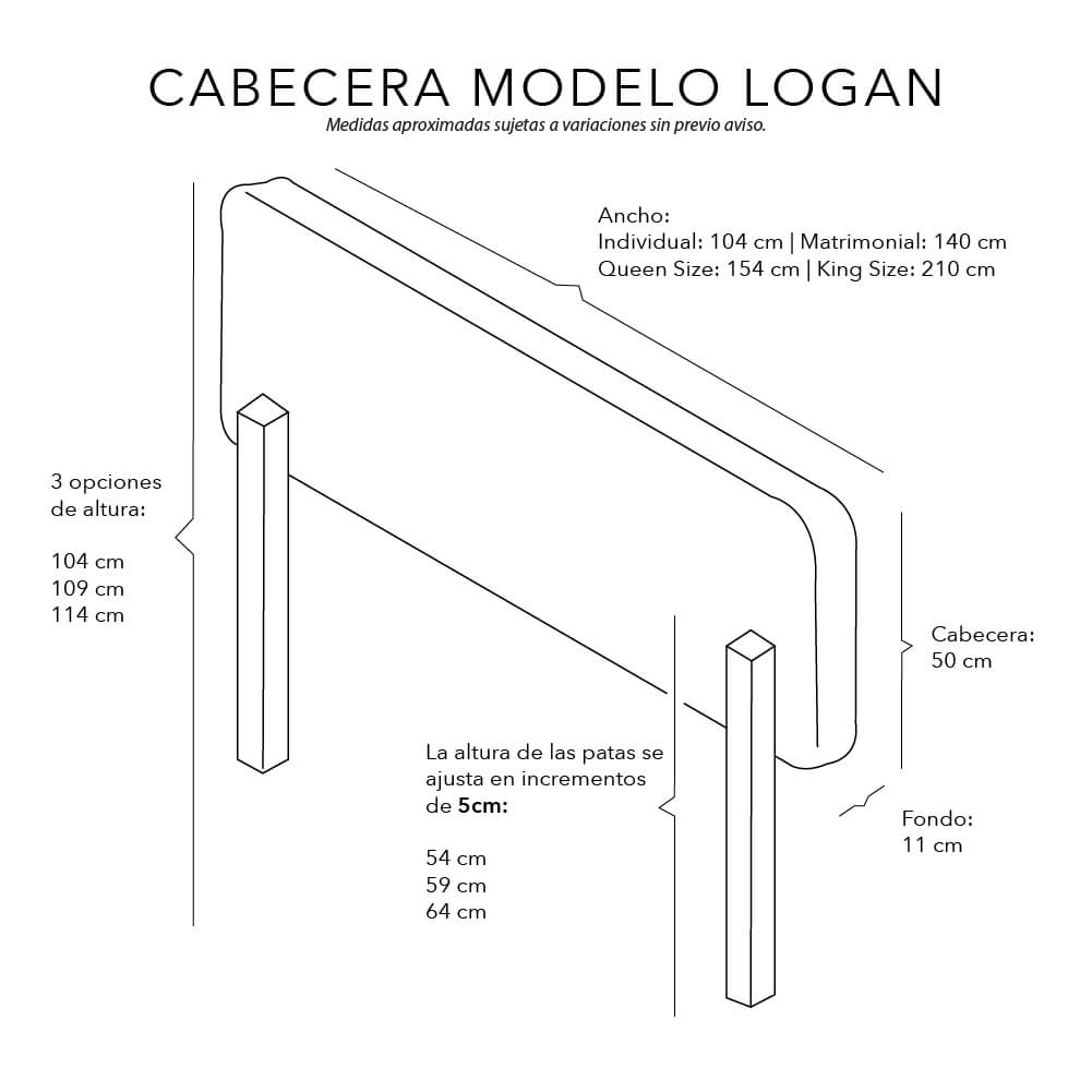 Foto 7 pulgar | Cabecera Dicasa Logan color Beige Claro Individual