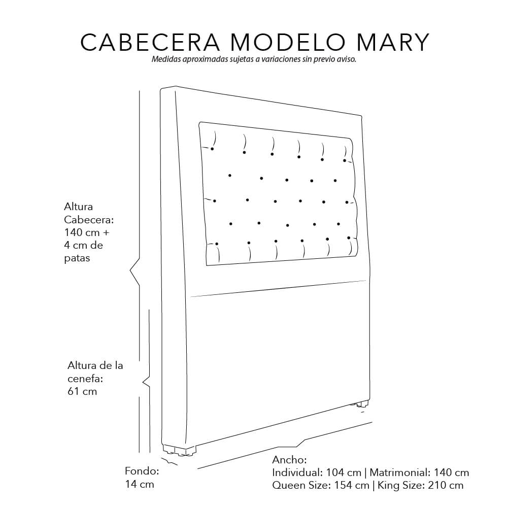 Foto 7 pulgar | Cabecera Dicasa Mary color Mostaza Individual