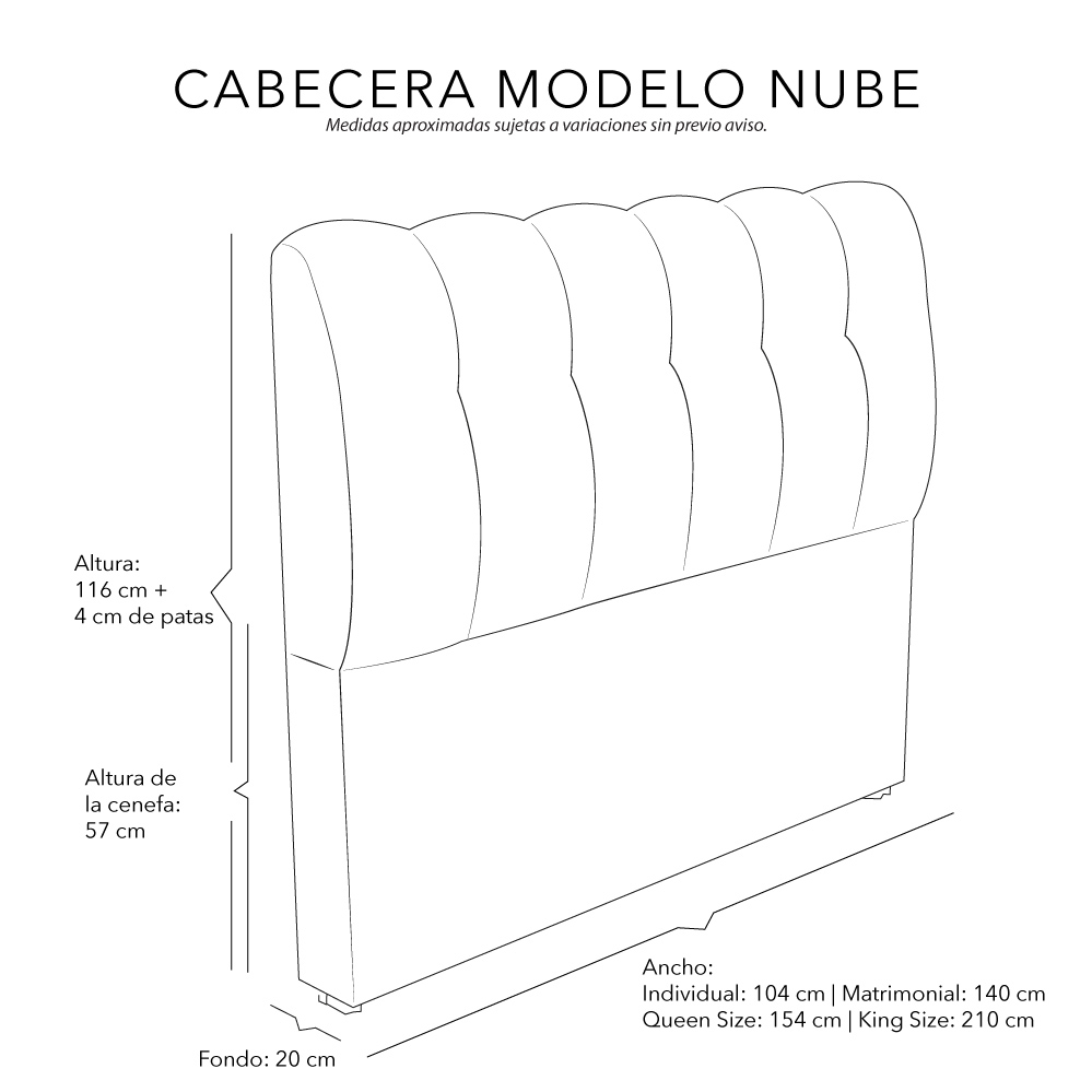 Foto 7 pulgar | Cabecera Dicasa Nube color Negro Queen Size