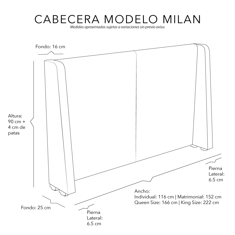 Foto 6 | Cabecera Dicasa Milan Individual color Negro