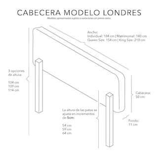 Foto 6 | Cabecera King Size Dicasa Londres color Gris