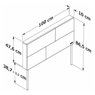 Foto 8 | Cabecera de Cama Individual con 2 Patas Playcon OCABITZNL 100 X 10 CM Tablero Negro Tzalam