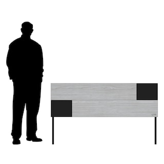 Foto 5 | Cabecera de Cama Queen con 2 Patas Playcon OCABQGTNL 151 X 10 CM Tablero Negro y Gris