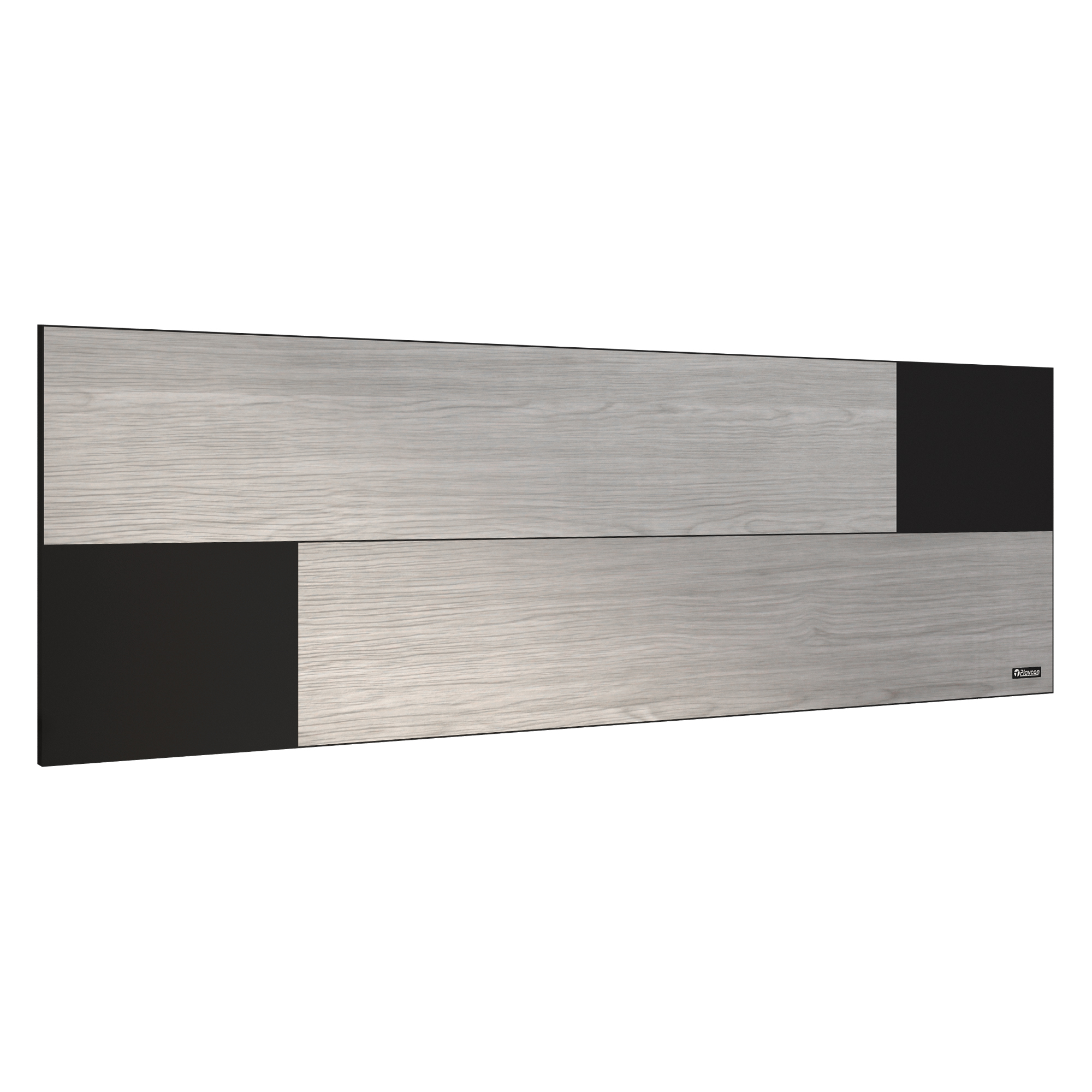 Cabecera Flotante Para Cama Queen Playcon 151x1.6 Cm Tablero Gris Y Negro