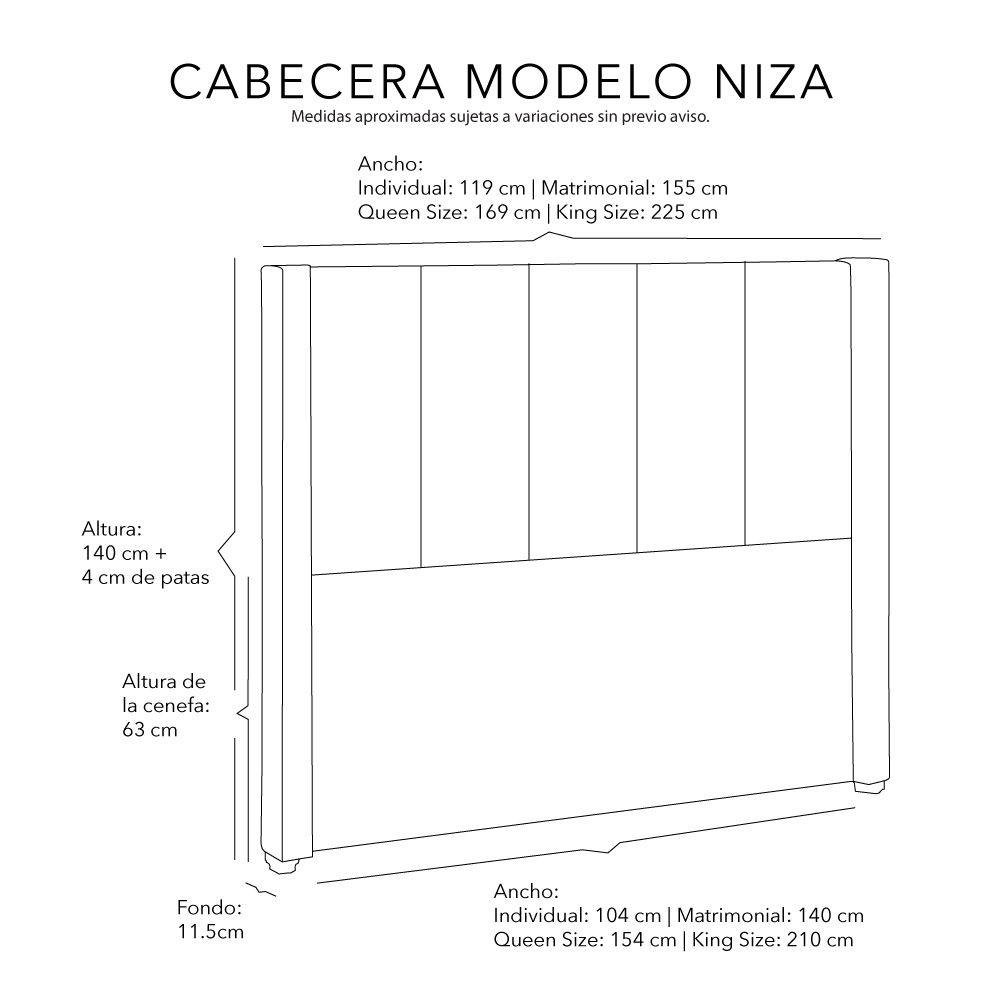 Foto 6 | Cabecera Dicasa Niza color Plata Queen Size