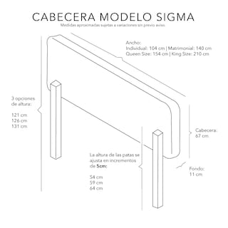Foto 6 | Cabecera Dicasa Sigma color Gris Claro King Size