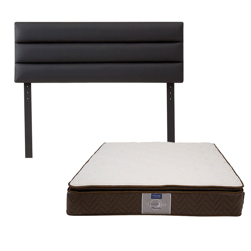 Cabecera Dicasa Londres color Negro + Colchón Restonic Nautilus Individual $5,699