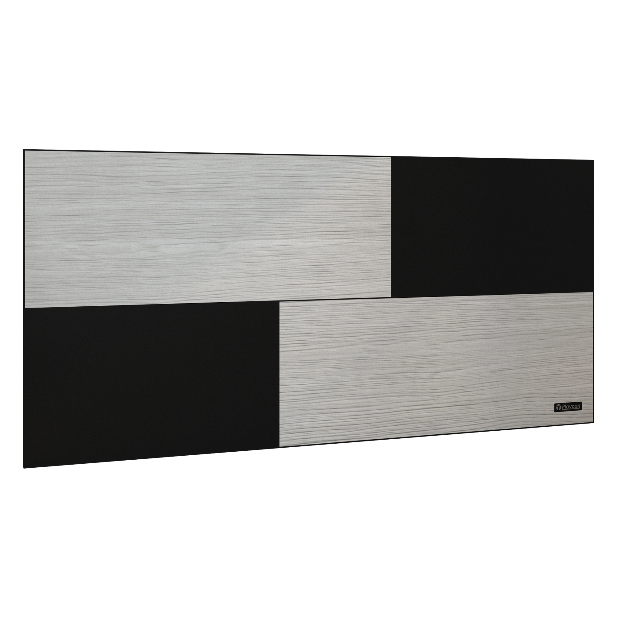 Cabecera Flotante para Cama Individual Playcon 100x1.6 Cm Tablero color Gris y Negro