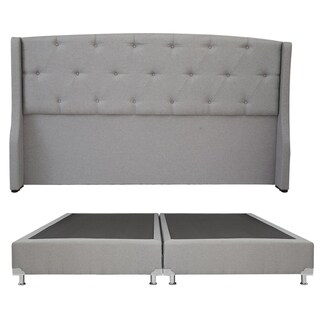 Foto 1 | Cabecera Dicasa Zefyr color Gris + Box Dicasa Zefyr color Gris King Size