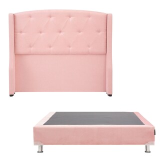 Foto 1 | Cabecera Dicasa Zefyr Pink color Rosa + Box Dicasa Zefyr Pink color Rosa Queen Size