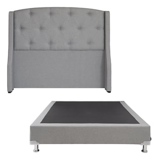 Foto 4 | Cabecera Dicasa Zefyr color Gris + Box Dicasa Zefyr color Gris Queen Size