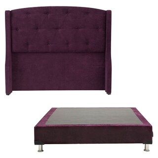 Foto 1 | Cabecera Dicasa Zefyr Velvet color Púrpura + Box Dicasa Zefyr Velvet color Púrpura Individual