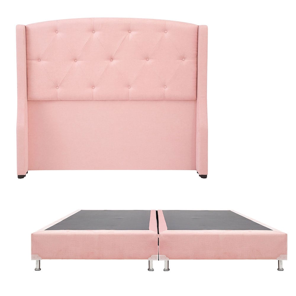 Cabecera  Dicasa Zefyr Pink color Rosa + Box Dicasa Zefyr Pink color Rosa King Size $11,199