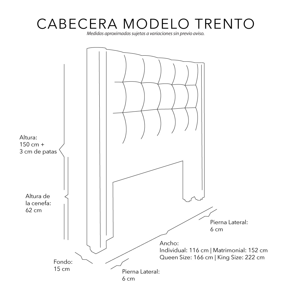 Foto 7 pulgar | Cabecera Individual Dicasa Trento color Negro