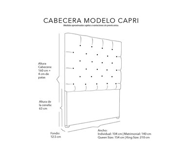 Foto 6 | Cabecera Dicasa Capri Color Mostaza Matrimonial