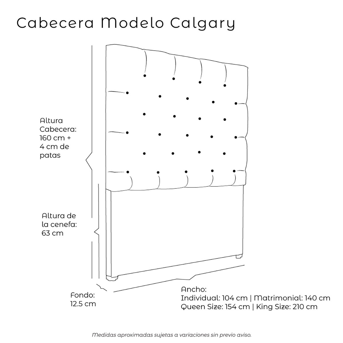 Foto 7 pulgar | Cabecera Dicasa Calgary color Negro Queen Size