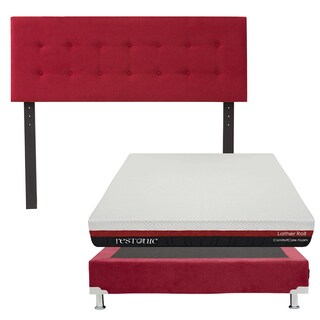 Foto 1 | Cabecera Dicasa Bilbao Rojo + Box Dicasa Red Rojo + Colchón Restonic Roll Matrimonial
