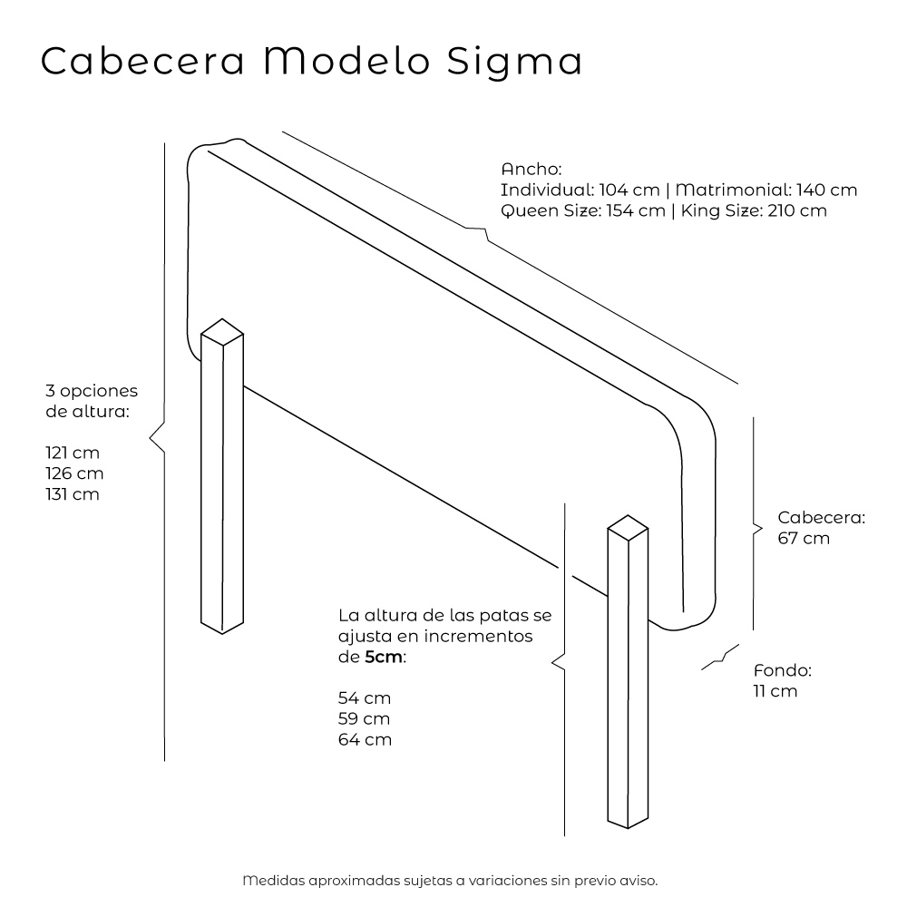 Foto 7 pulgar | Cabecera Dicasa Sigma Color Beige Queen Size