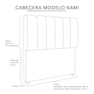 Foto 6 | Cabecera Dicasa Kami Gris King Size