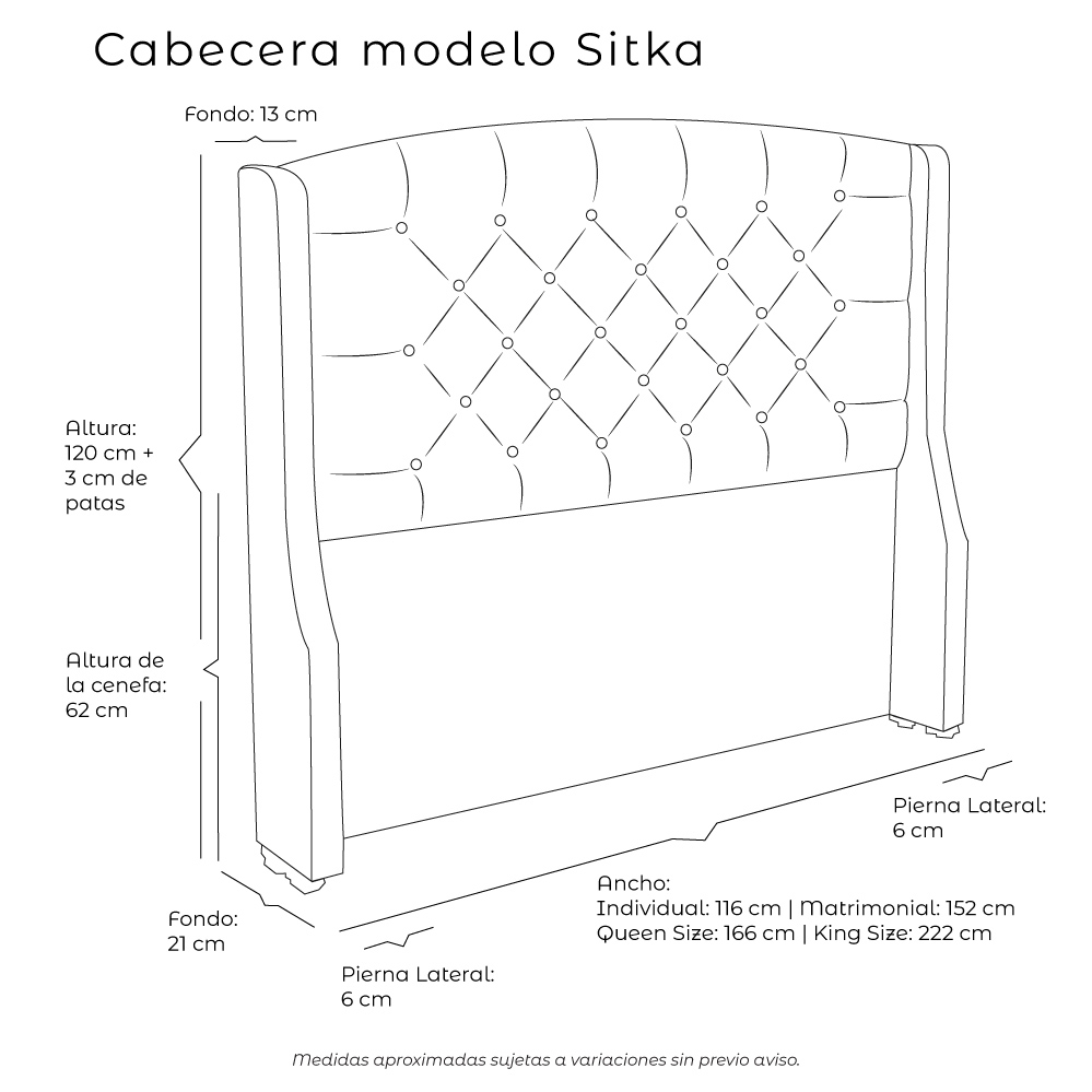 Foto 7 pulgar | Cabecera Dicasa Sitka Matrimonial Verde