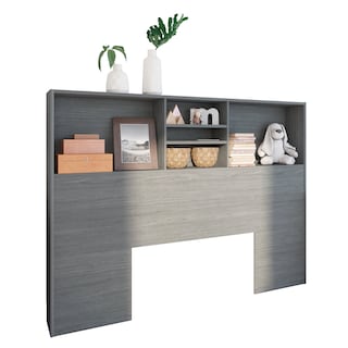 Foto 2 | Librero Cabecera Queen Playcon 121 x 163 cm Tablero Texturizado Gris
