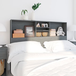 Foto 3 | Librero Cabecera Queen Playcon 121 x 163 cm Tablero Texturizado Gris