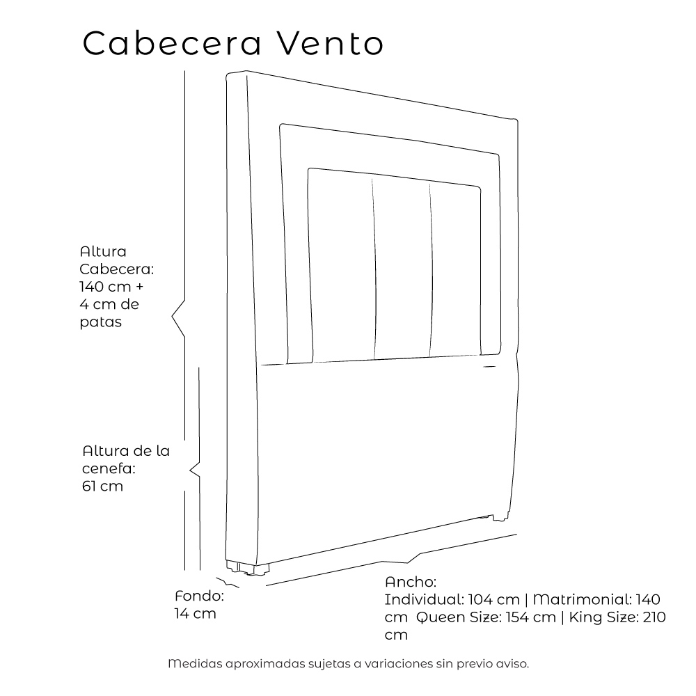 Foto 6 | Cabecera Dicasa Vento Color Gris Matrimonial