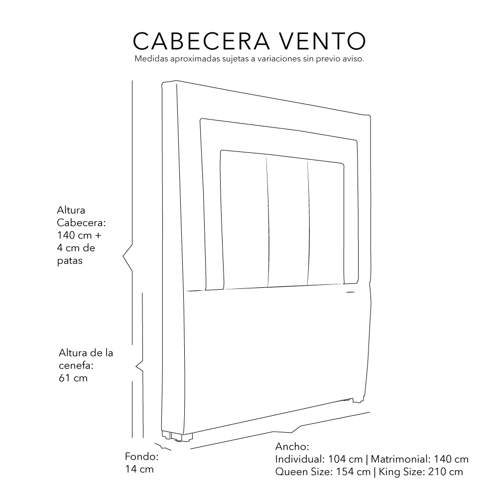 Foto 7 pulgar | Cabecera Dicasa Vento King Size Negra