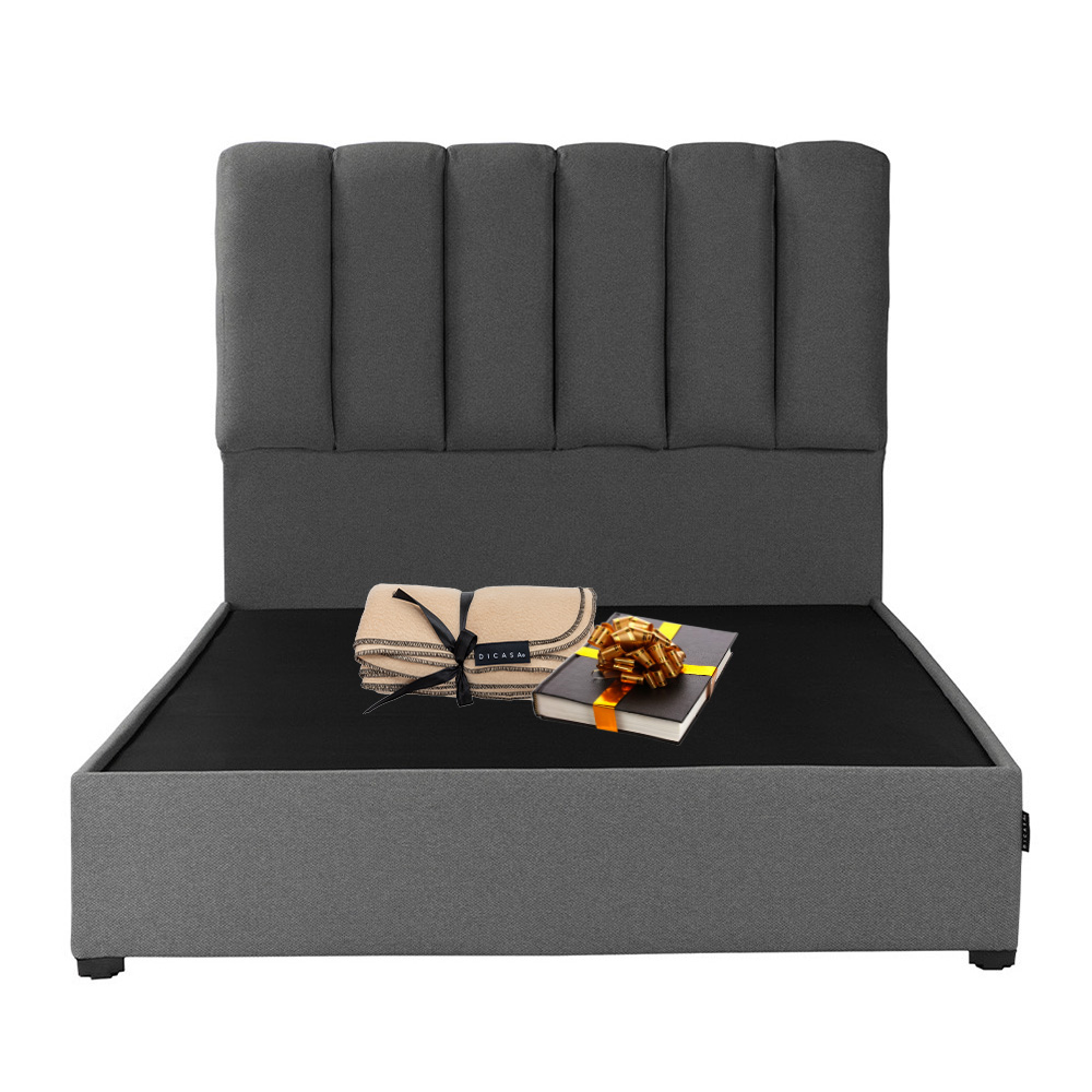 Cabecera Dicasa Kami Gris + Base Cama Dicasa Belt Gris Matrimonial