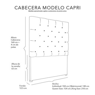 Foto 6 | Cabecera Individual Dicasa Capri Gris