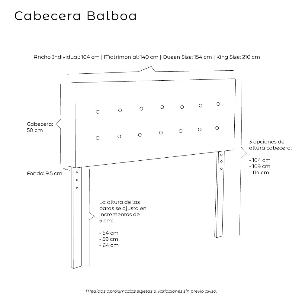 Foto 7 pulgar | Cabecera Dicasa Balboa Queen Size Negro