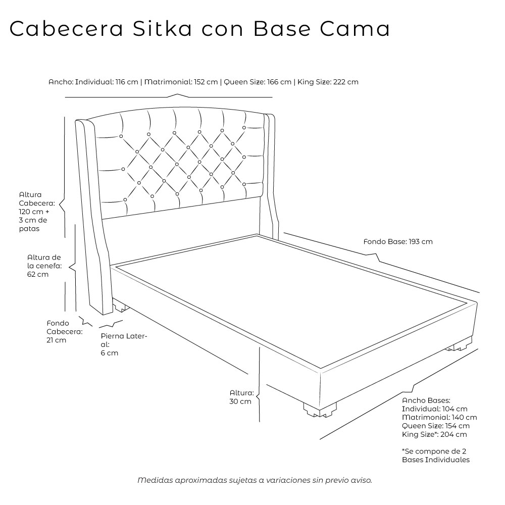 Foto 5 pulgar | Cabecera Dicasa Sitka + Base Cama Dicasa Nizzo Mostaza Queen Size