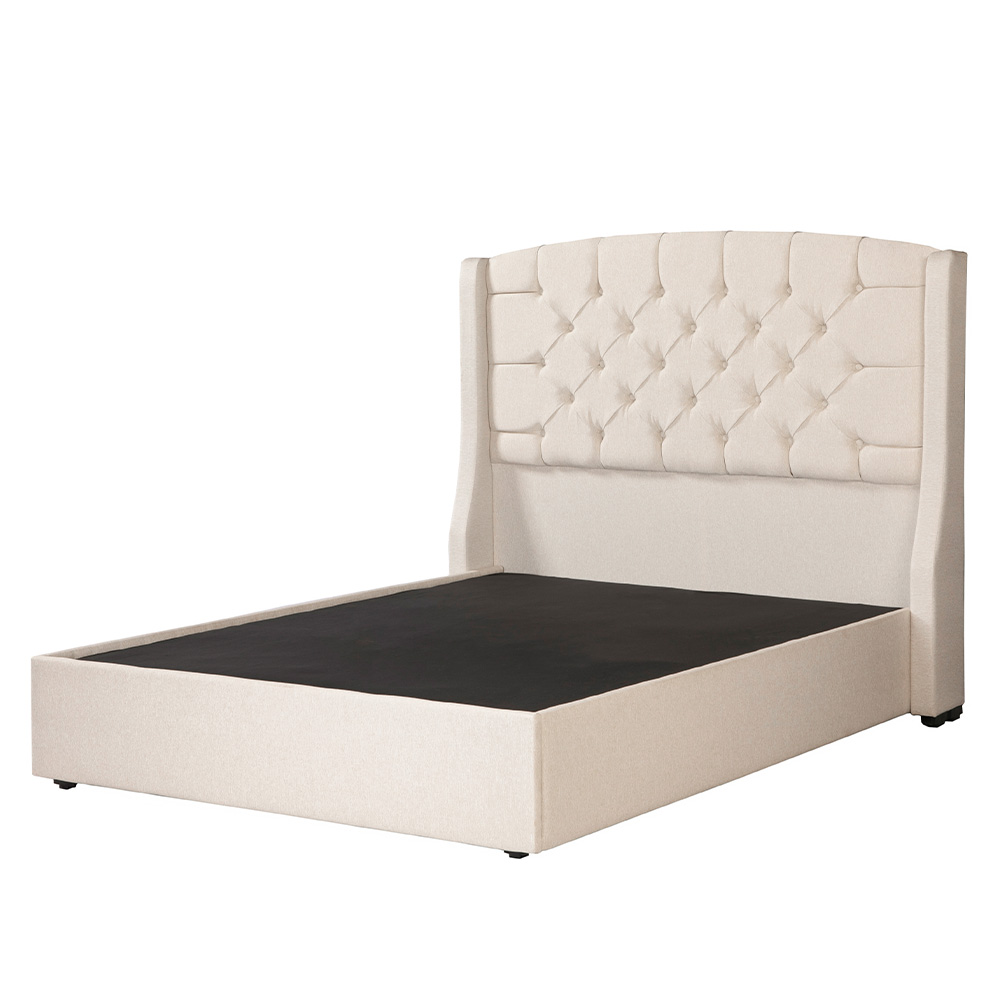 Cabecera Dicasa Sitka + Base Cama Dicasa Colt Beige Claro Queen Size