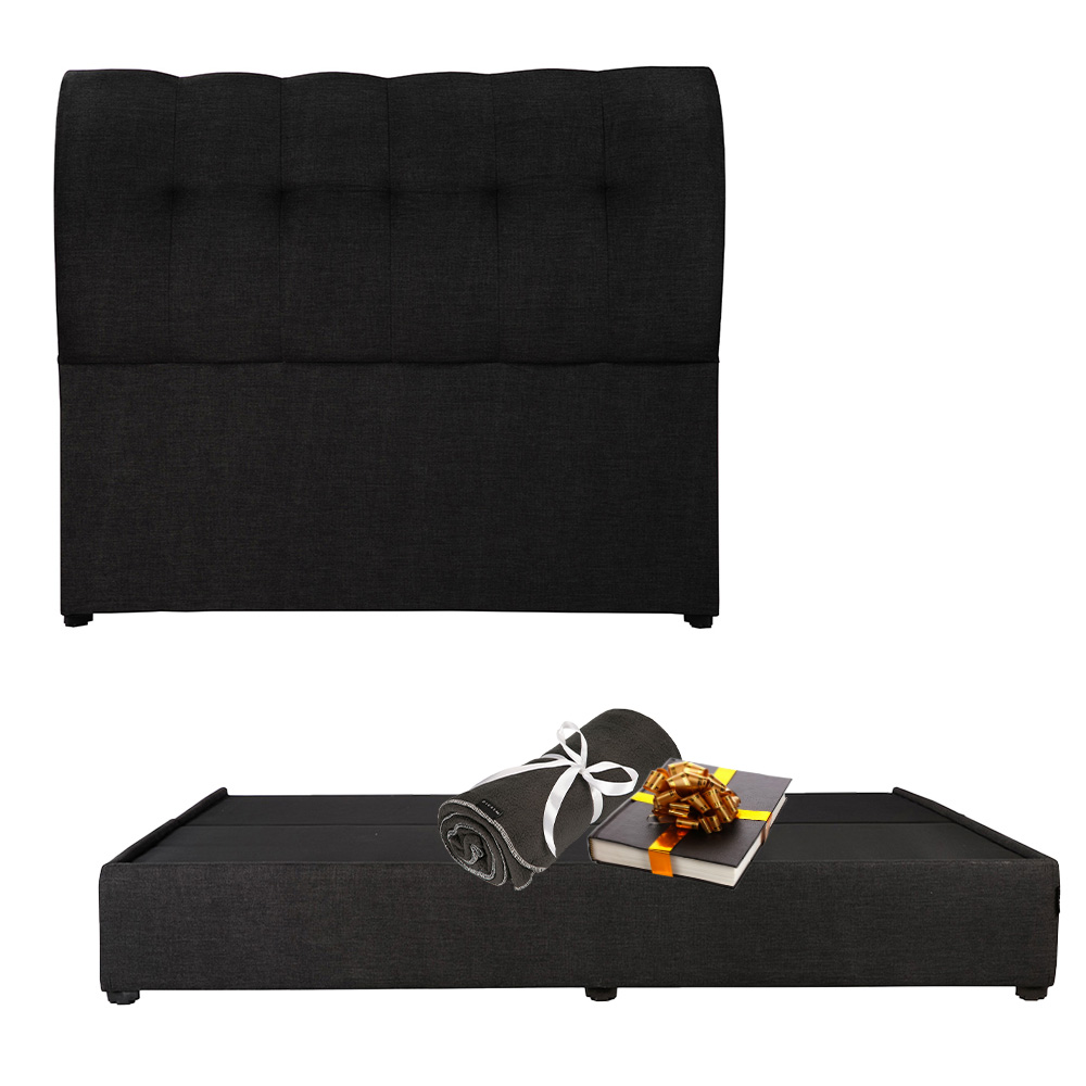 Cabecera Dicasa Nube + Base Cama Dicasa Belt Negro King Size