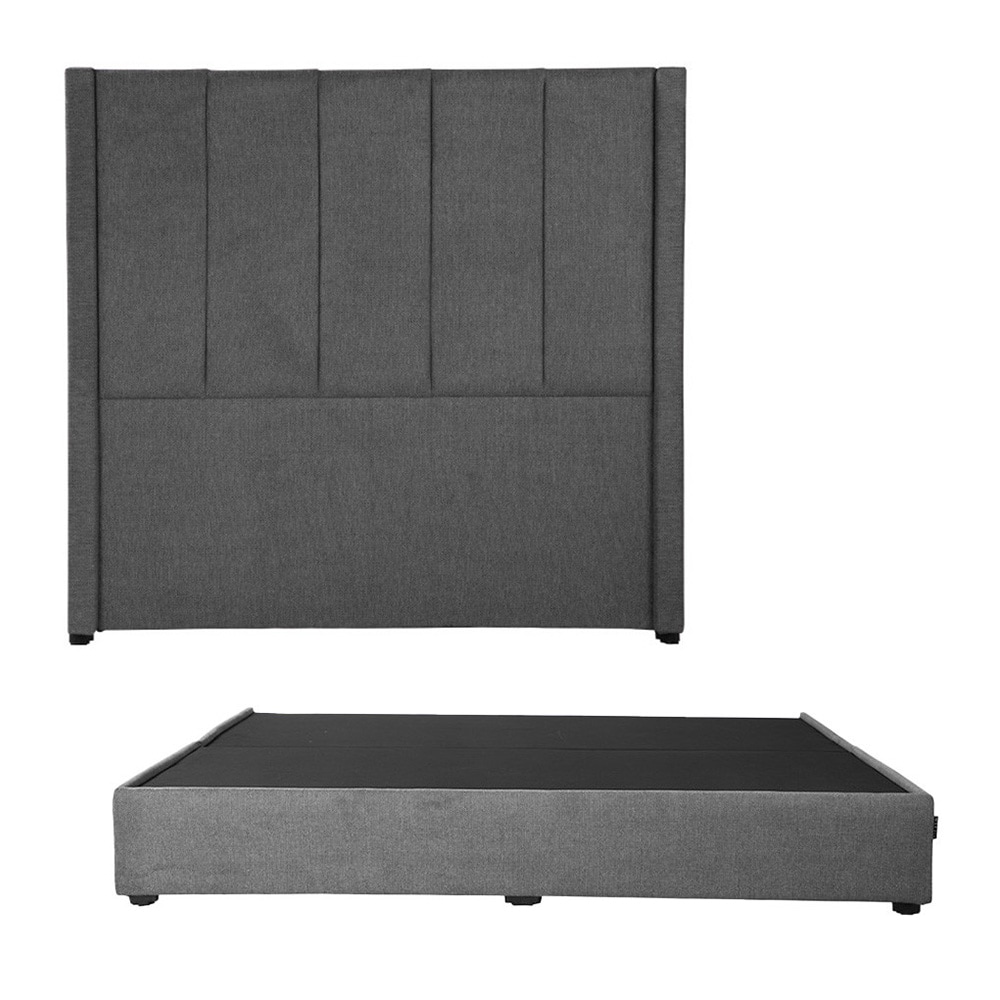 Cabecera Dicasa Nizza + Base Cama Dicasa Riva Gris King Size $11,049