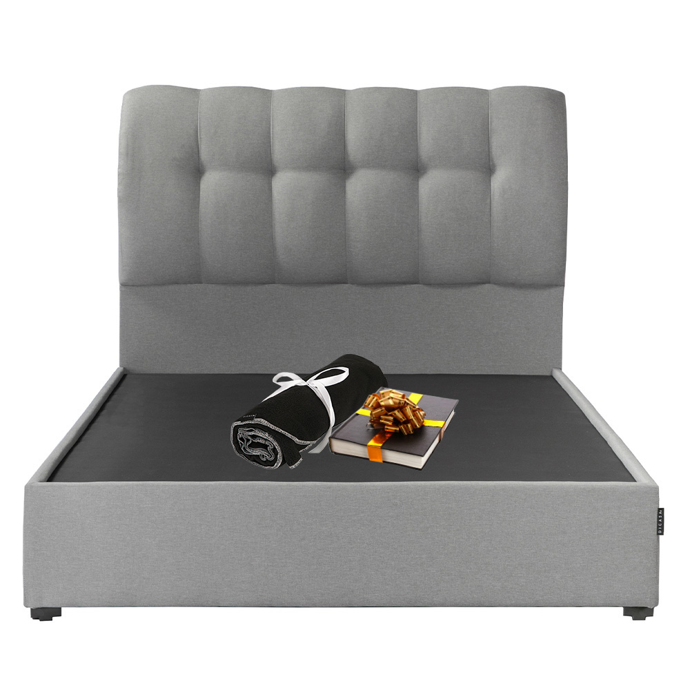 Cabecera Dicasa Nube + Base Cama Dicasa Kuant Gris Individual