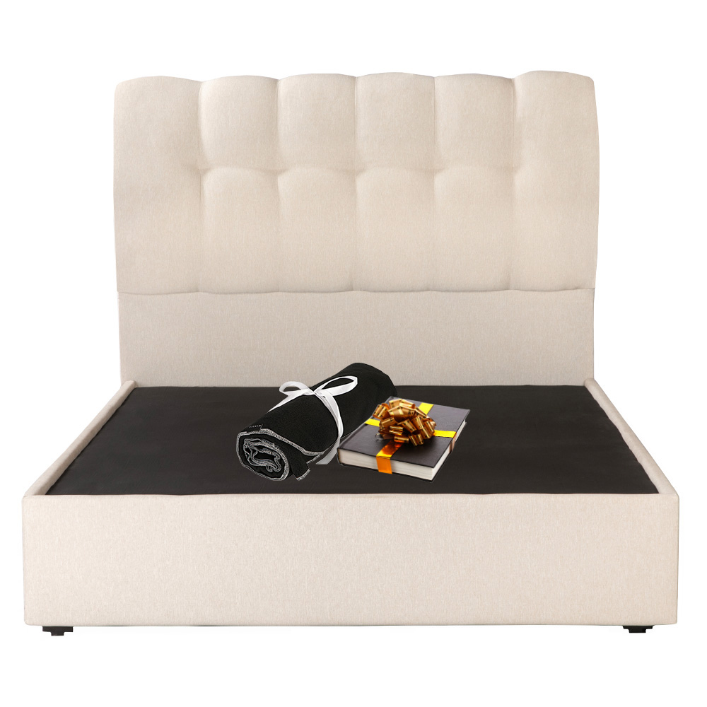 Cabecera Dicasa Nube + Base Cama Dicasa Colt Beige Claro Matrimonial