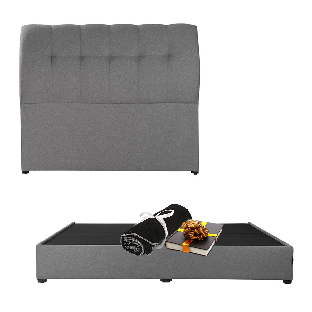 Cabecera Dicasa Nube + Base Cama Dicasa Orlando Gris King Size