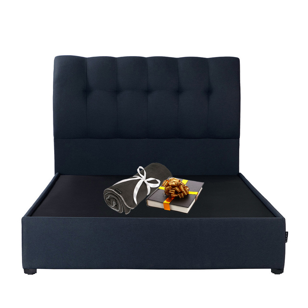 Cabecera Dicasa Nube + Base Cama Dicasa Orlando Azul Queen Size