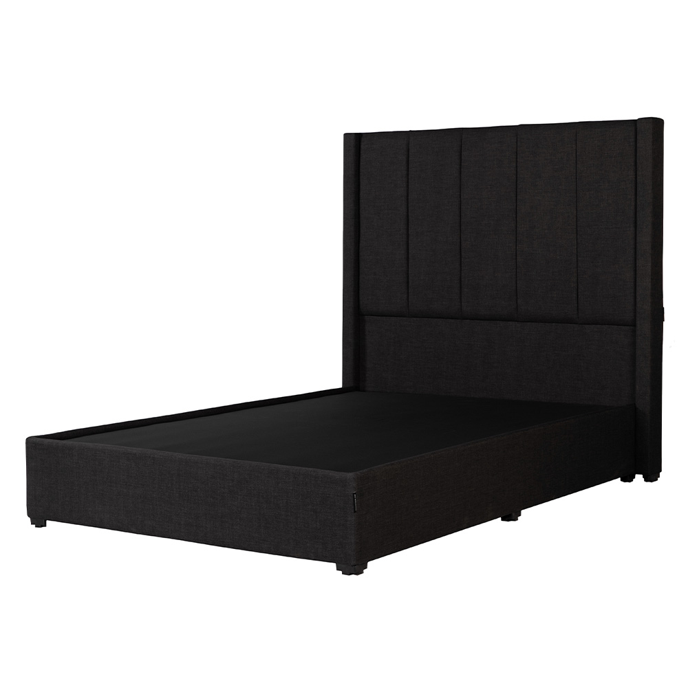 Cabecera Dicasa Nizza más Base Cama Dicasa Belt Negro Matrimonial