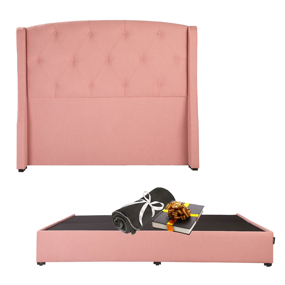 Cabecera Dicasa Zefyr más Base Cama Dicasa Havol color Palo de Rosa King Size