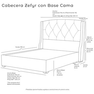 Foto 4 | Cabecera Dicasa Zefyr más Base Cama Dicasa Imperial Verde Individual