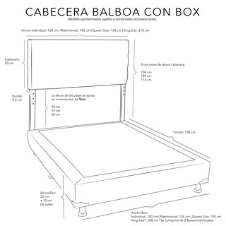Foto 5 | Cabecera Dicasa Bilbao Belu Negra + Box Queen Size
